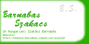 barnabas szakacs business card