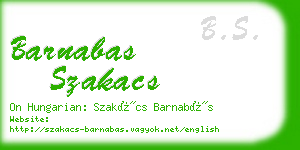 barnabas szakacs business card